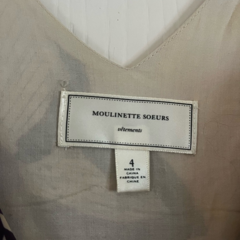 Moulinette Soeurs Anthropologie Cream Maxi Dress with Yellow Purple Floral Print - Picture 5 of 12